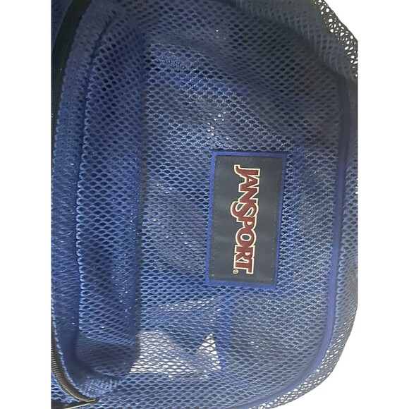 Jansport Mesh Backpack Full Size Book Bag See Through Navy Blue New JS0A2SDG - Picture 6 of 16